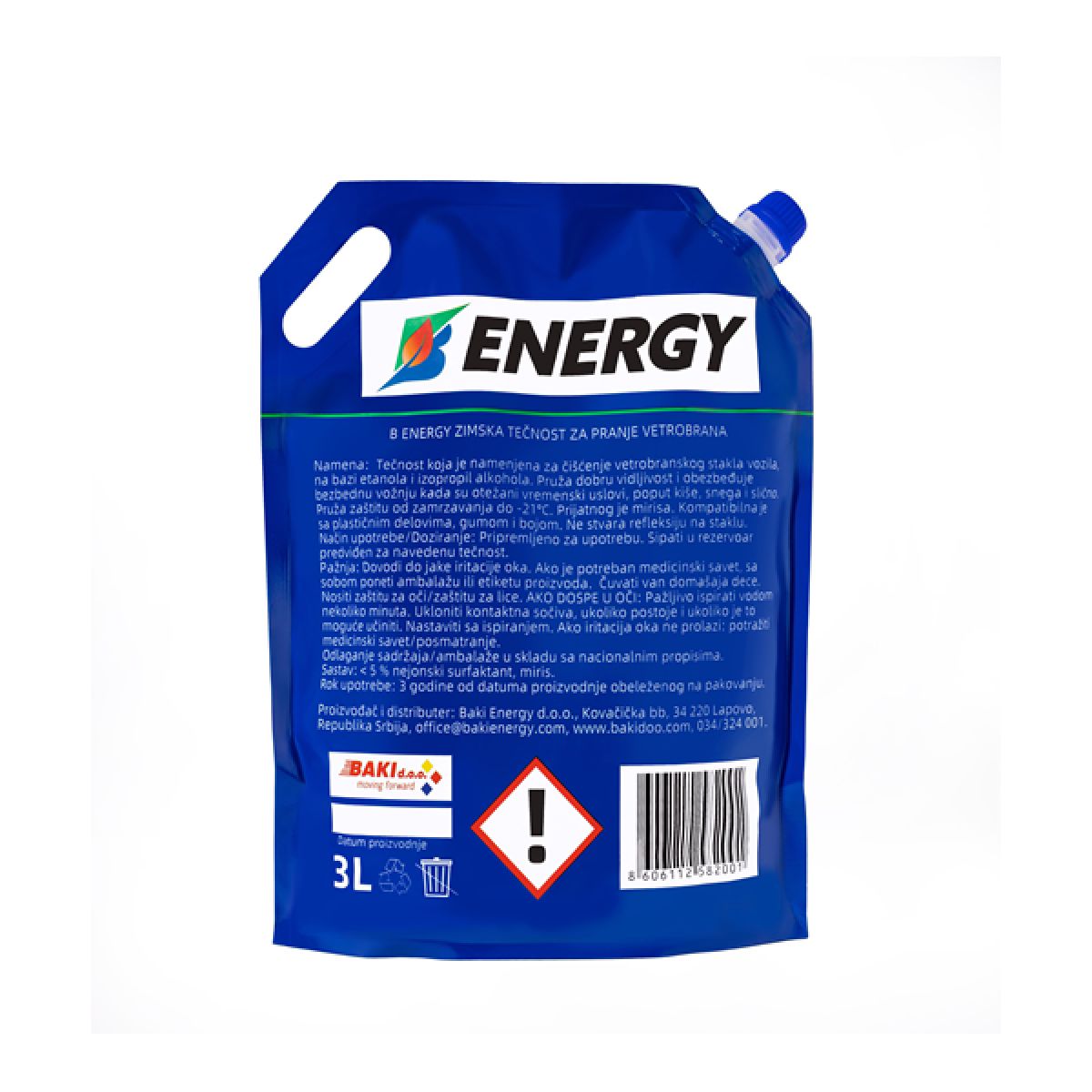 B ENERGY ZIMSKA TECNOST ZA PRANJE VETROBRANA 3L 