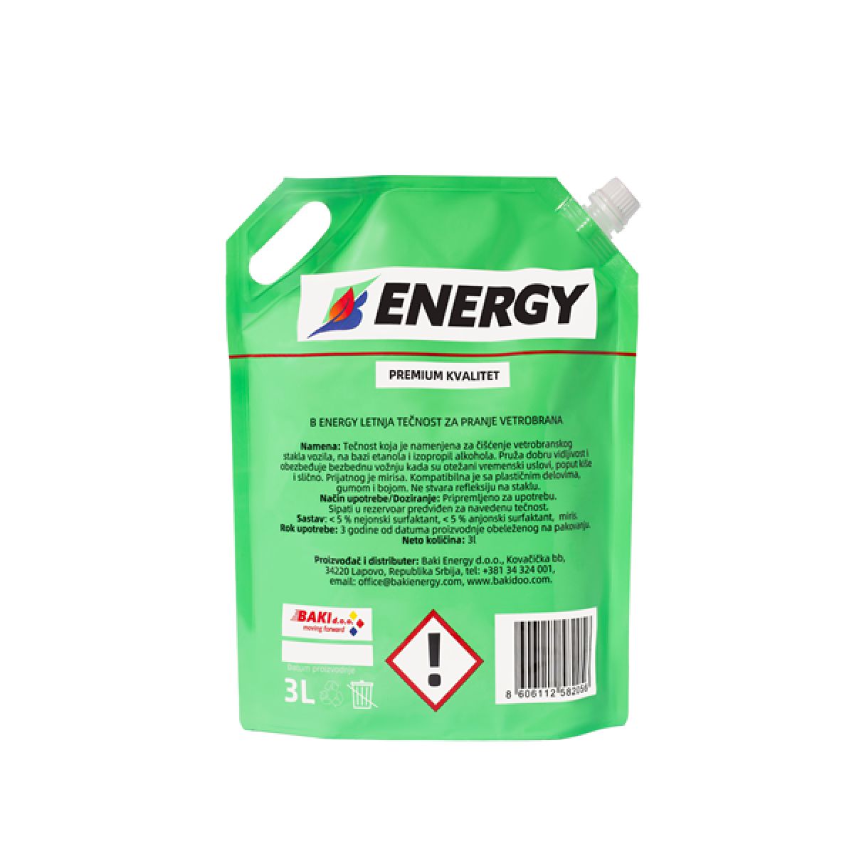 B ENERGY LETNJA TECNOST  ZA PRANJE VETROBRANA 3L 